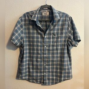 𝅺penguin Classic Fit Blue and Green Plaid Shirt Size Large